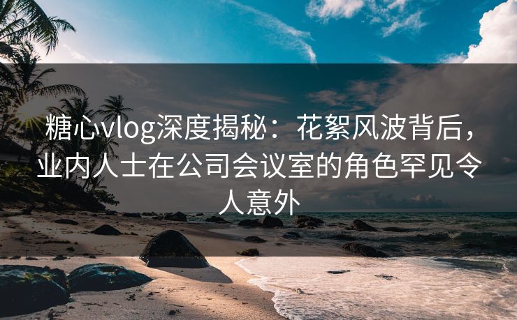 糖心vlog深度揭秘：花絮风波背后，业内人士在公司会议室的角色罕见令人意外